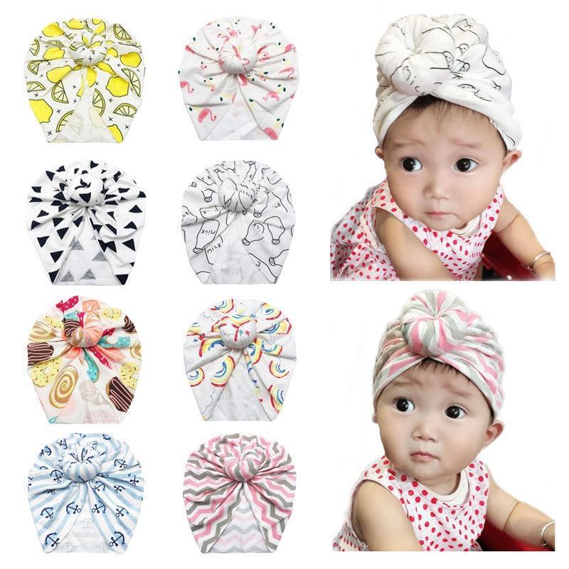 Infant Baby Headbands Solid Cotton Knot Turban Headband For Girls Beanie Hat Headwear For Girls