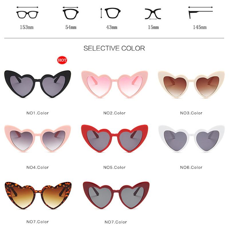Elegant Retro Love Heart Sunglasses Women Big Frame Personality Sunglasses Fashion Cute Retro Cat Eye Vintage Sunglasses For Women and Girl