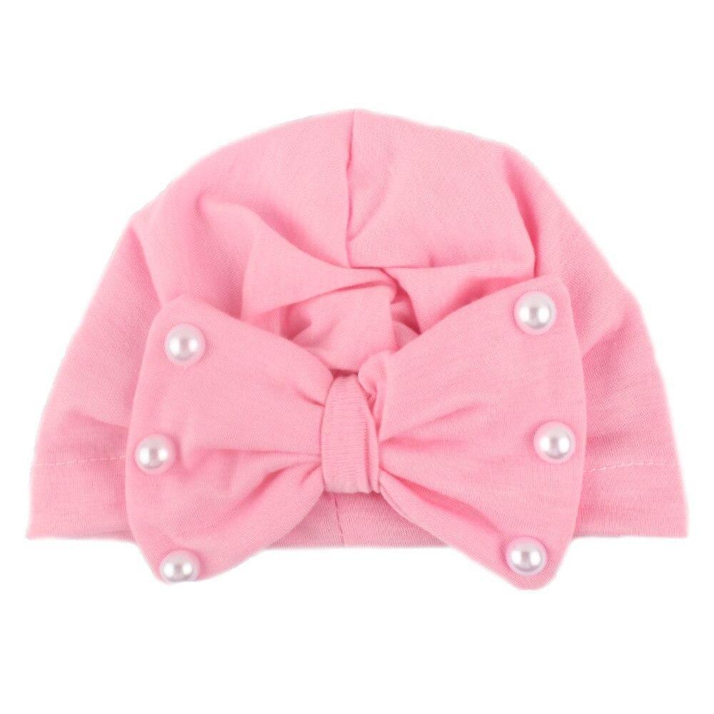 Modern Baby Hats Cute Rabbit Bow Knot with Pearls Baby Girl Hat with Pearls for Kids In Diamond Luxury Style