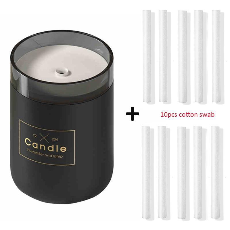 280ML Ultrasonic Air Humidifier Candle Romantic Soft Light USB Essential Oil Diffuser Car Aroma Mist Maker