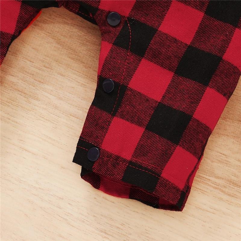 Spring Autumn Newborn Cotton Casual classic Plaid Collar Jumpsuit for Baby Boys / Girls In Elegant Retro Modern Style