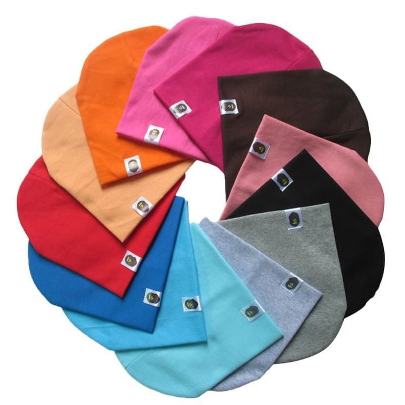 Newborn Baby Winter Spring Autumn Cotton Warm Cap For Girls and Boys In Solid Modern Colors For Kids