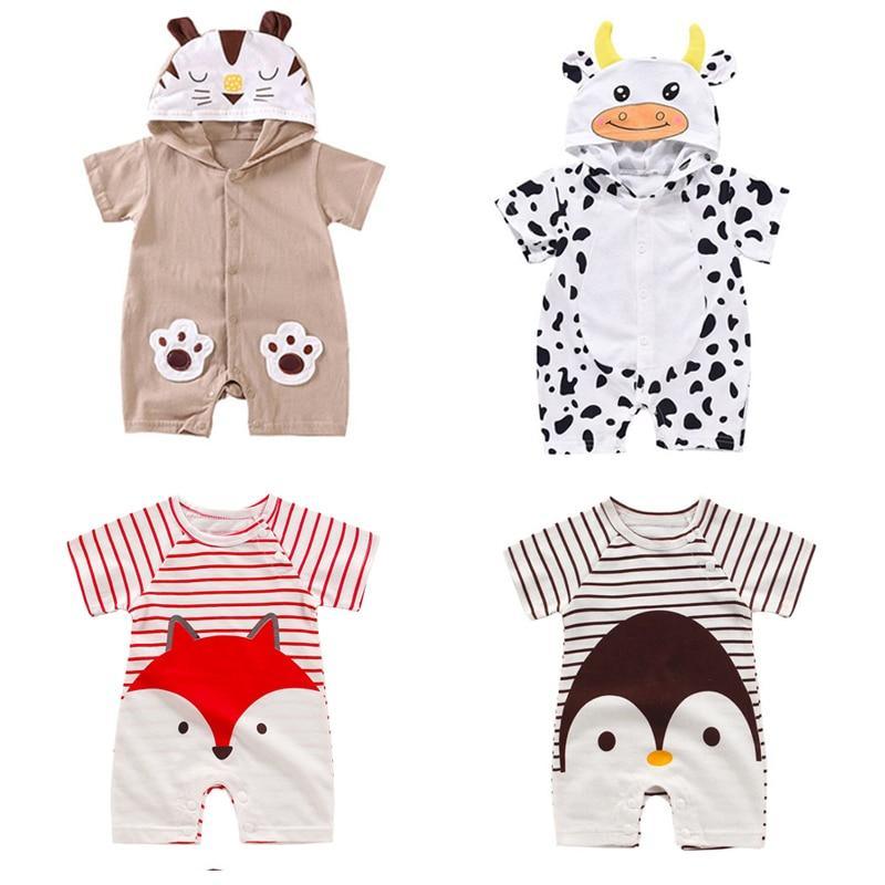 Infant Jumpsuit Summer Romper Cartoon Animal Print Girl and Boy Cotton Suit Newborn Romper Design
