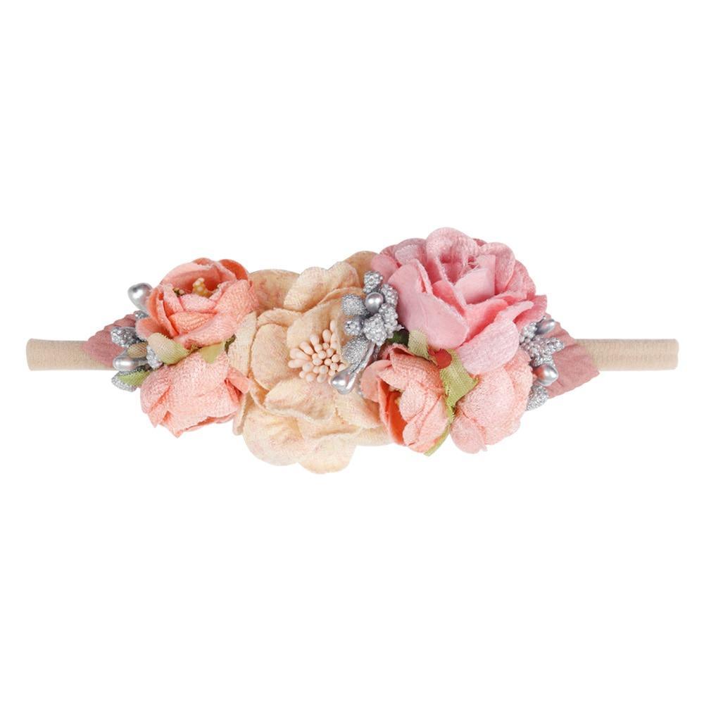 Handmade Luxury Pearl Baby Headbands Bundle Nylon Elastic Newborn Hair Accessories for Girls Kids