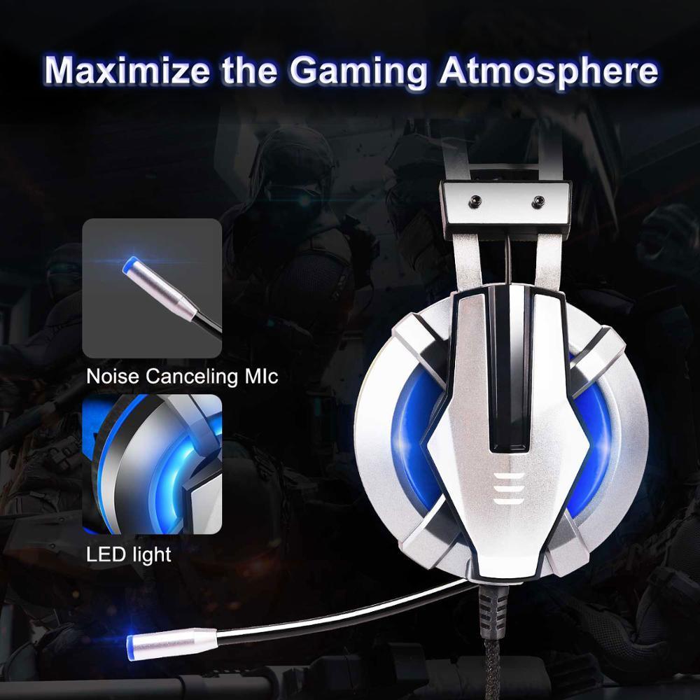 NEW Trend Gaming Headset Gamer Ear Wired Headphones for Smartphone/PS4/PC/Xbox with Retractable Rotate Microphone and LED Light