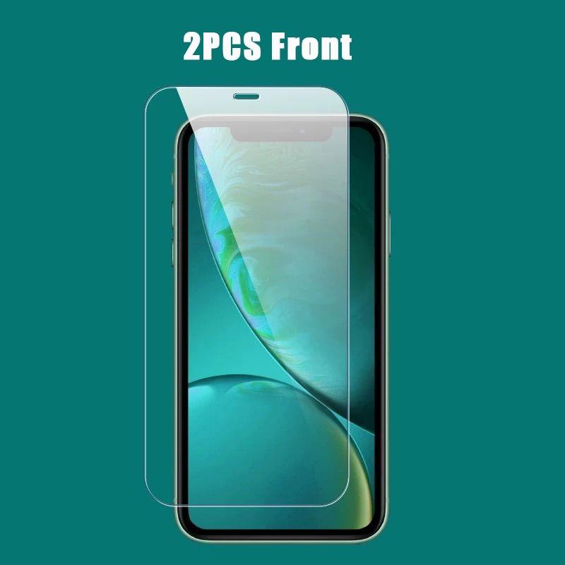 3 In 1 2PCS Front+Back+Lens Full Cover Tempered Glass Film For iPhone 12 11 Pro Max Mini Screen Protector For iPhone 13 Pro Max Glass Temper Glass Film Temper Glass Film Premium HD Clarity Anti-Fingerprint/Scratch for iPhone