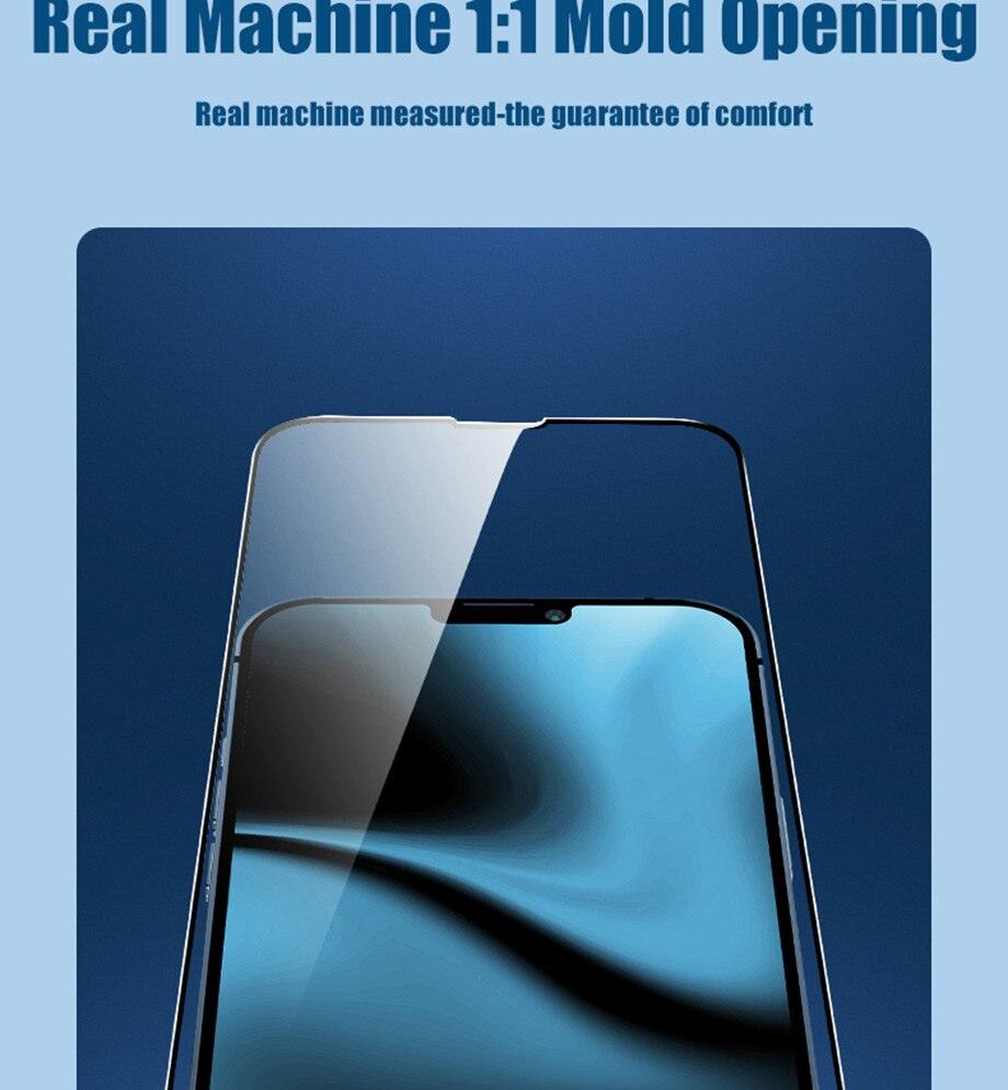 4Pcs Full Cover Screen Protectors for IPhone 13 11 12 Pro Max Mini 13Pro 11Pro 14 PRO XS MAX X XR SE 6S 8 7 Plus Tempered Glass Ultra Clear Tempered Glass Case Friendly Easy to Install Screen Protector