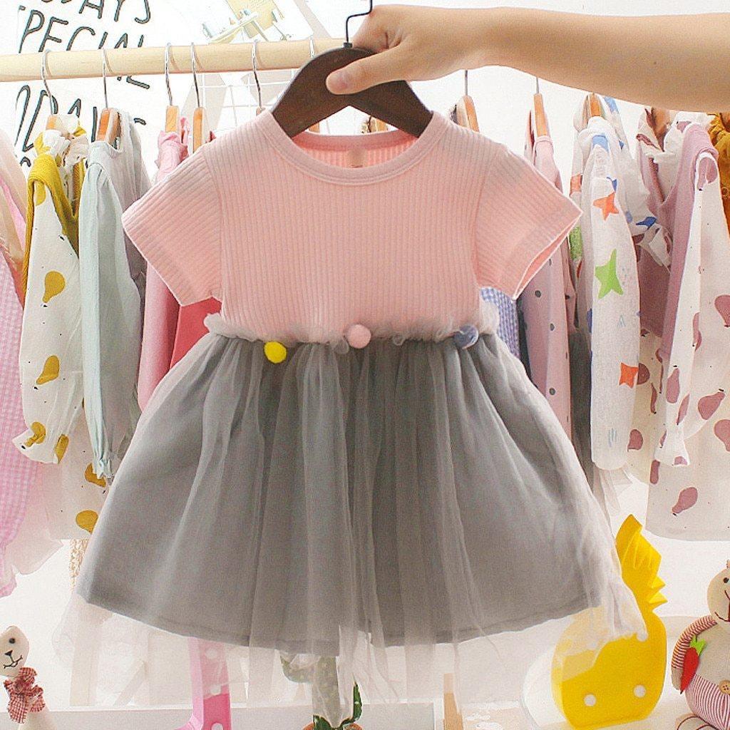 Fashion Modern New Spring Toddler Kids Baby Girls Patchwork Tulle Casual Princess Dress For Girls
