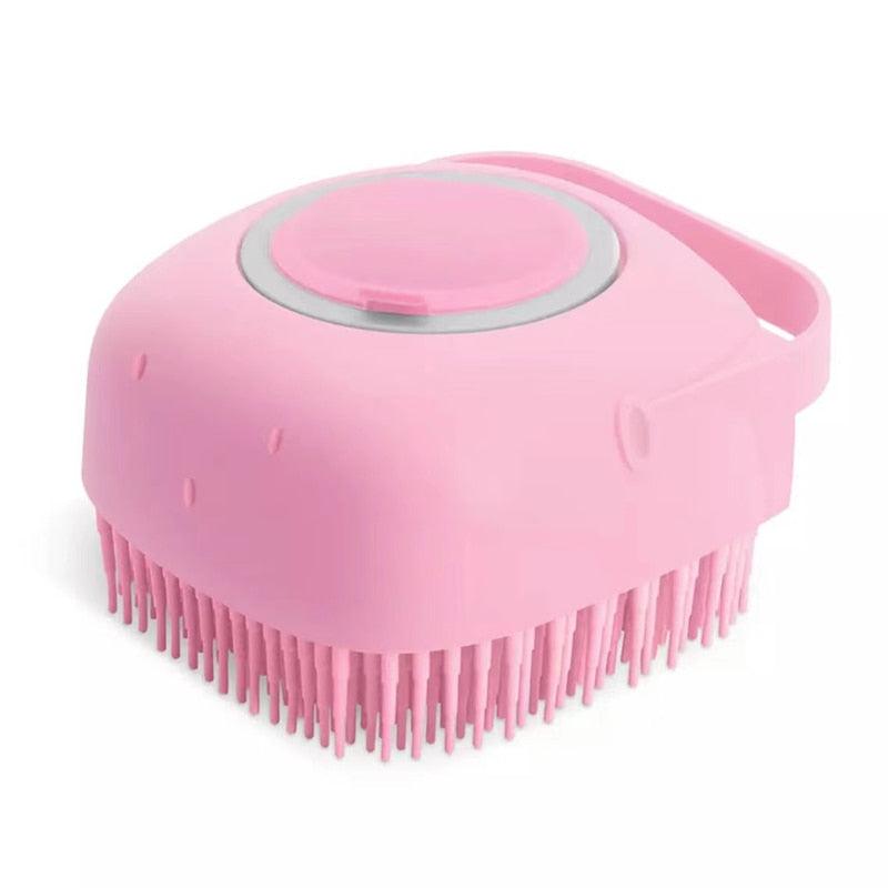 Pet Dog Cat Silicone Back Shower Brush Soft Hair Massage Bathtub Scrub Artifact Bath Brush 2-in-1 Pet Massage Comb Soft Silicone Pet Shower Hair Grooming Comb Dog Cleaning Tool Pet Supplies Pet Brush Bath Massage Brush Shampoo Dispenser for Pet