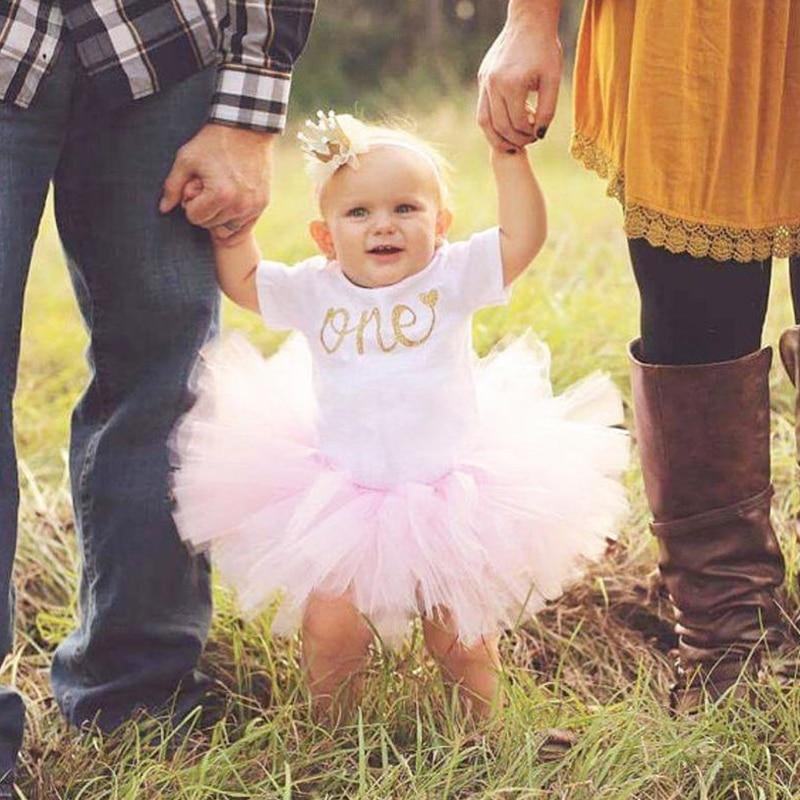 New 1st Birthday Tutu Baby Infant Christening Cake Dresses for Party Kids 1 Year Baby Girl For Birthday Party