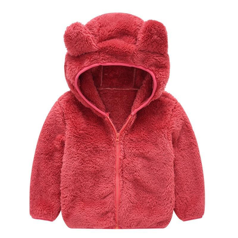 Modern Winter Fleece Children's Sweater Boys and Girls Hoodie Jacket Warm Baby Coat With Bear Ears