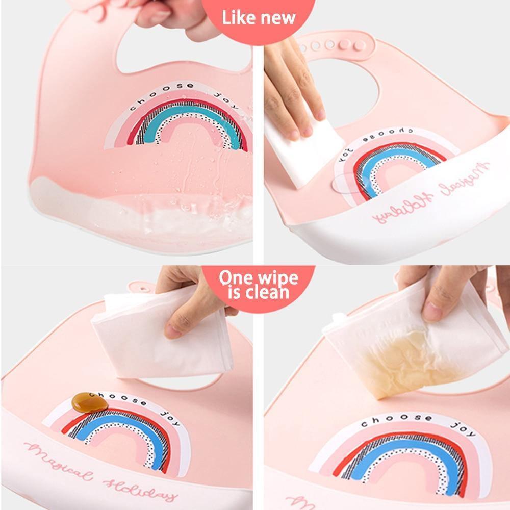 Bib Waterproof Silicone Feeding Saliva Towel Newborn Adjustable Bur Cloth Turban Disposable Cartoon with Elegant Deisgn For Baby and Kids