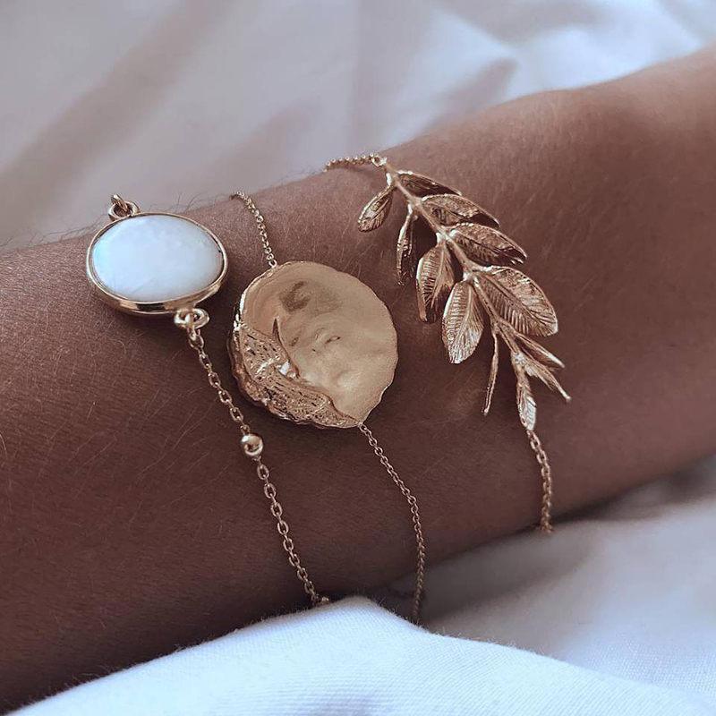 Luxury Modern Gold Crystal Elegant Woman and Lady Brecelets in Sets of 5Pcs/sett for Women Punk Boho Beach Bangle Jewelry Gift