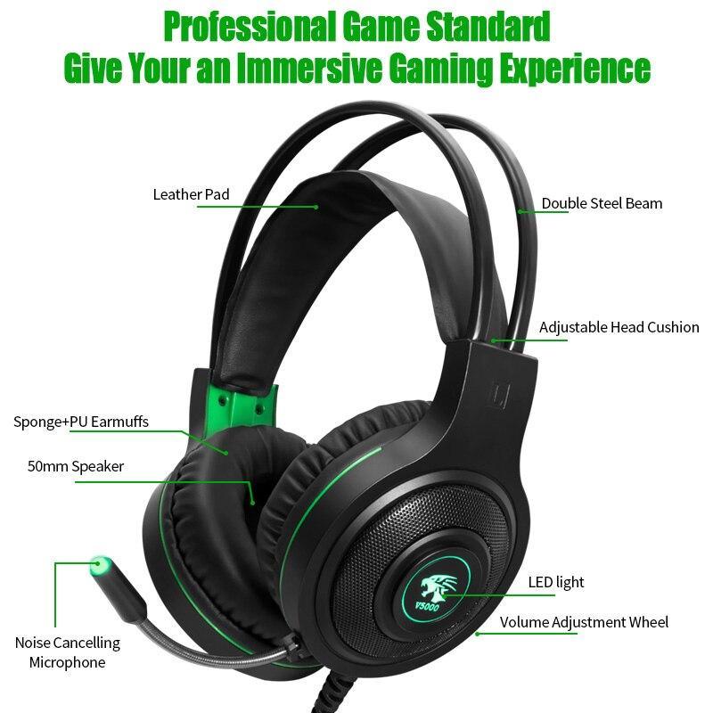Modern LED STEVVEX Gaming Headphones USB 3.5mm USB Wired Game Headset Professional Earphones with Mic Voice Control for Laptop Computer and Gaming (3.5mm Plug)