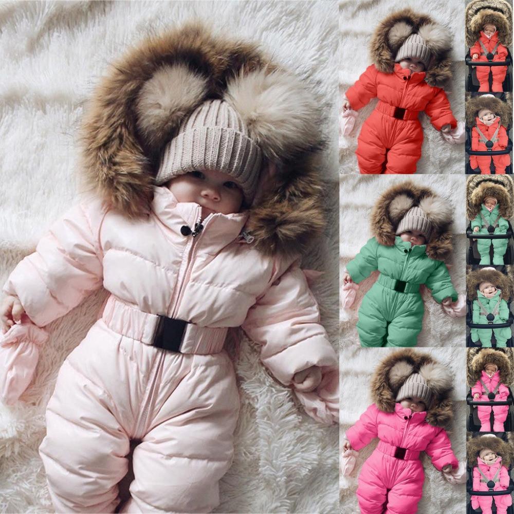 Winter Clothes For Infant Baby Hooded Warm Thick Snowsuit Jumpsuit Romper for Boys and Girls Style