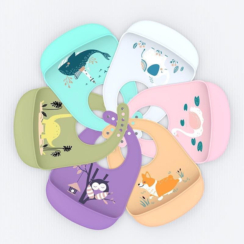 Adjustable Oil-proof Food Grade Silicone Drool bib Soft And Comfortable Saliva Towel Lunch Baby Bib For Babies and Kids