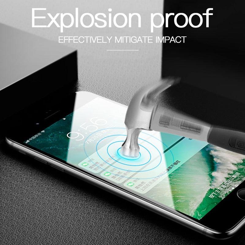 Curved Edge Tempered Glass For iPhone 12 11 Pro Xr X Xs Max Screen Protector For iPhone 6 6s 7 8 Plus SE 2020 Protective Film Real Premium Tempered Glass Film Screen Protector for Iphone