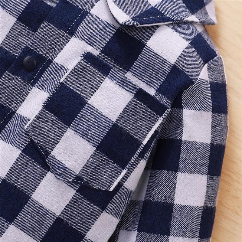 Spring Autumn Newborn Cotton Casual classic Plaid Collar Jumpsuit for Baby Boys / Girls In Elegant Retro Modern Style