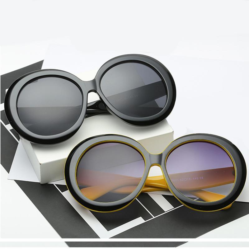 Luxury Round Oversized Big Frame Oval Vintage Elegant Woman Sunglasses Oculos De Sol Gafas