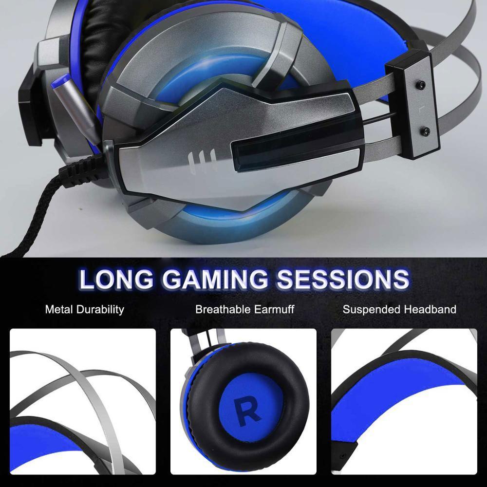 NEW Trend Gaming Headset Gamer Ear Wired Headphones for Smartphone/PS4/PC/Xbox with Retractable Rotate Microphone and LED Light
