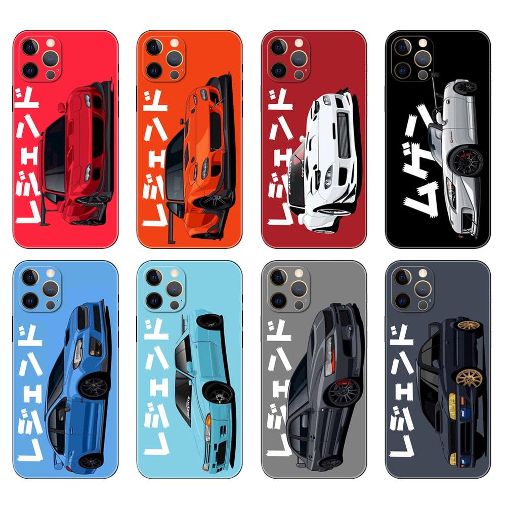 Black Phone Case Mask for iphone 5 5s se 2020 6 6s 7 8 plus x 10 XR XS 11 12 mini pro MAX Back Cover Sports Car Transparent Phone Case Silicone Back Cover For iPhone