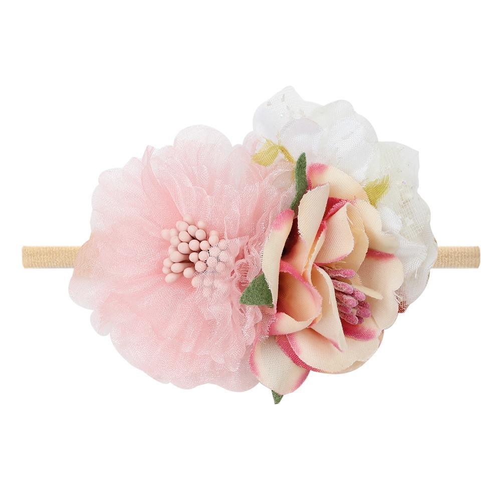 Handmade Luxury Pearl Baby Headbands Bundle Nylon Elastic Newborn Hair Accessories for Girls Kids