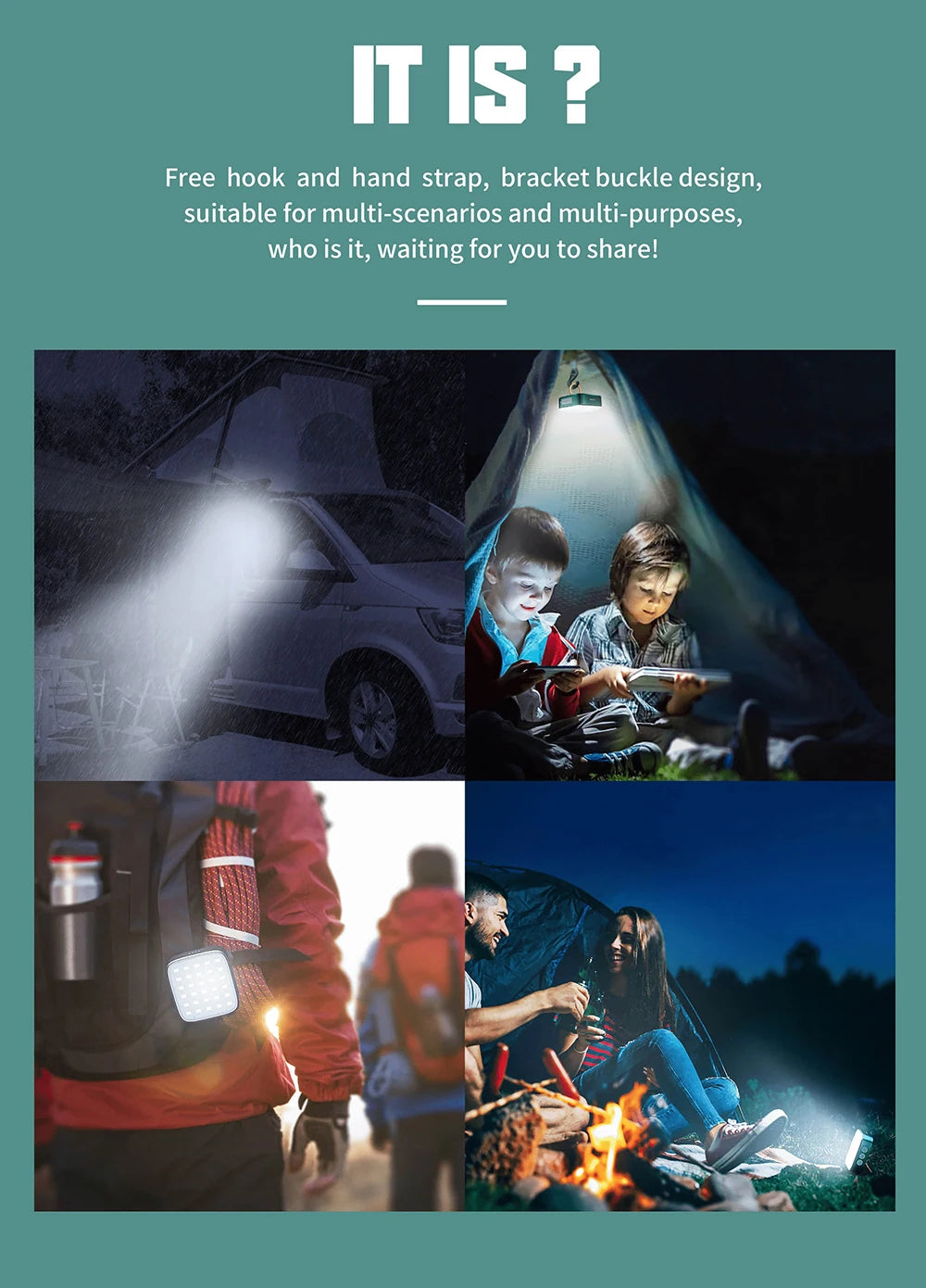 WUBEN F5 Multifunctional camping Light 500 Lumens IP64 Type-c Charging Mobile power bank Outdoor camping tent lights