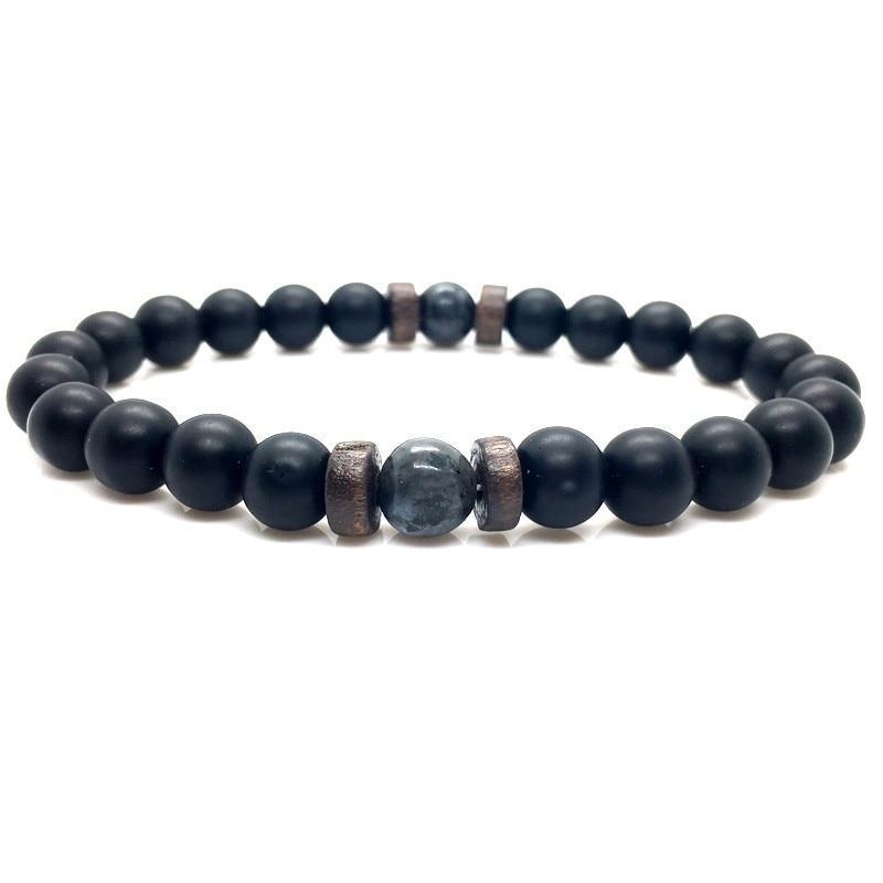 Lava Stone Men Wrist Bracelet Natural Moonstone Bead Tibetan Chakra Diffuser Bracelets For Men Jewelry Cool Gifts