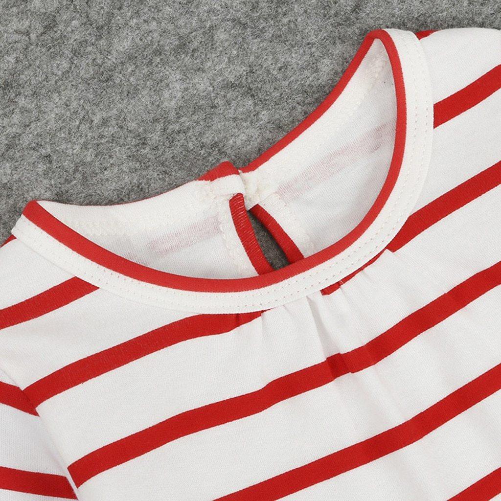 Baby Girl Princess Dress Toddler Kids Stripe Christmas Cartoon Deer Outfits Unique Design