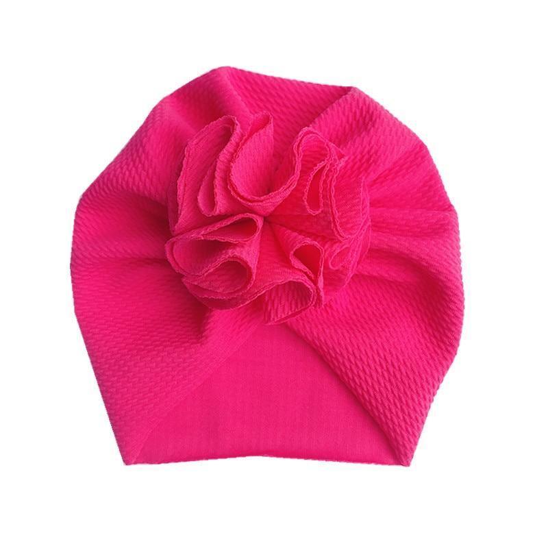 Handamde Elegant Baby Hats for Girls Big Bow Turban Hat Newborn Baby Beanie Cap Solid Color Style