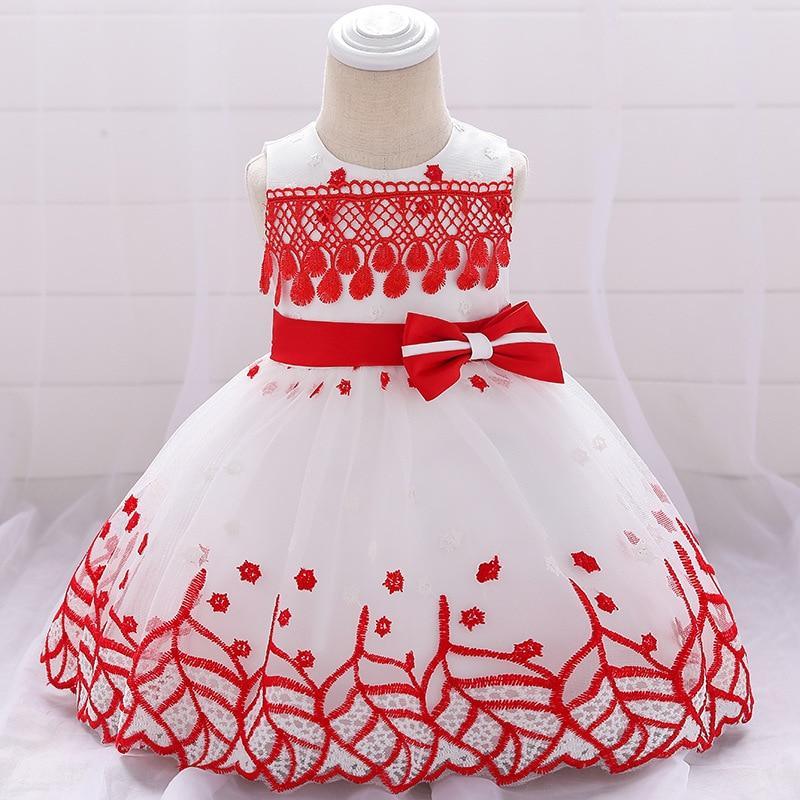 Leaf Embroidered Princess Children Elegant Dress For Girls Baby Wedding Dresses Unique Design