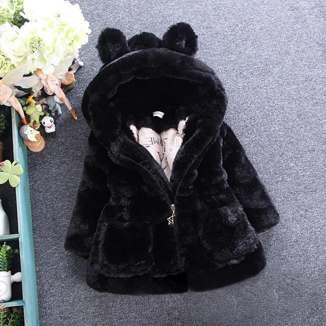Baby Girl Modern Designer Style Jacket Hooded Cute Thicker Warm Soft Toddler Coat For Kids