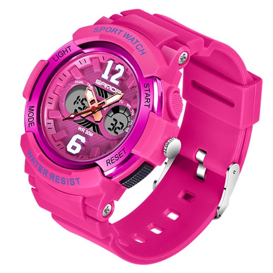 Fashion New Women Sports Waterproof 50m Watch With Digital LED Ladies Shock Display in Military Electronic Army Style