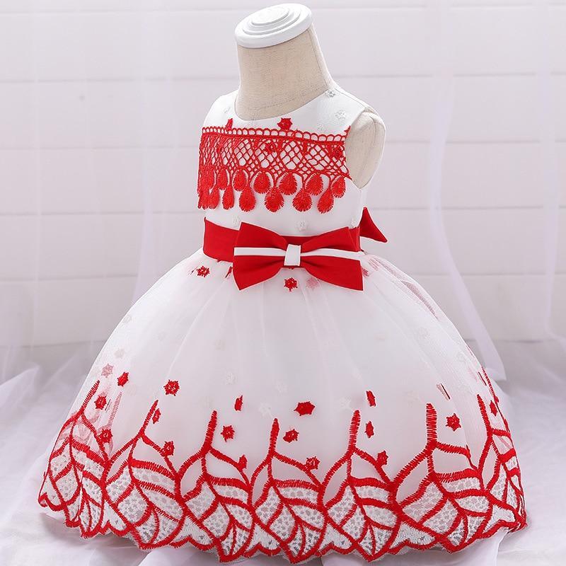 Leaf Embroidered Princess Children Elegant Dress For Girls Baby Wedding Dresses Unique Design
