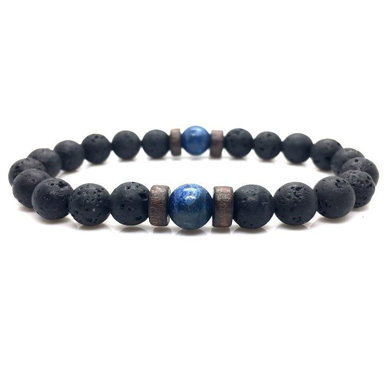 Lava Stone Men Wrist Bracelet Natural Moonstone Bead Tibetan Chakra Diffuser Bracelets For Men Jewelry Cool Gifts