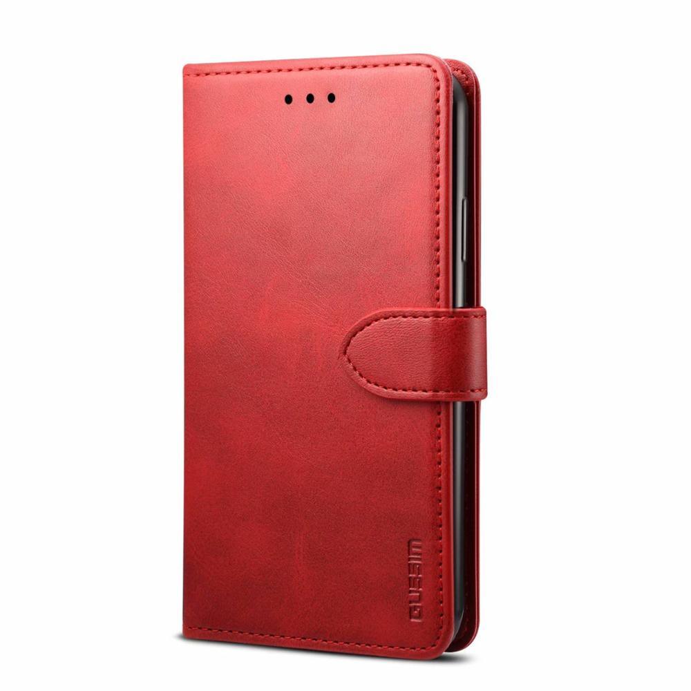 Luxury Red Leather Magnetic Flip Case For Iphone 14 12 13 11 11 Pro Max Xr Xs Max X Wallet Cover For iphone Leather Wallet Case Card Slots Kickstand Magnetic Buckle Flip Phone Cover