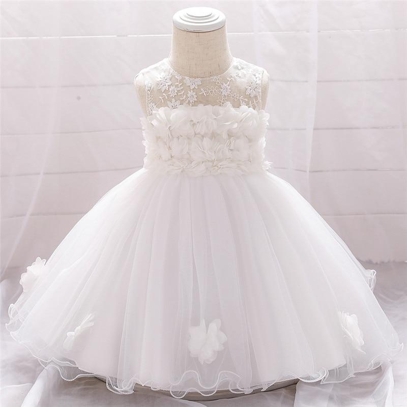 Luxury Elegant Handamde Girls Baby Dresses Lace Tulle Baptism Dresses for Party and Wedding Baby Clothing Dress
