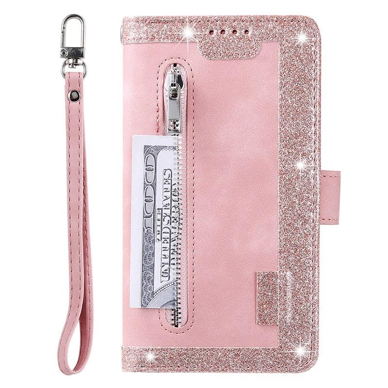 Business Blue New Cards Flip Leather Case For iPhone 14 13 12 11 Pro Max 10 X 6 6s 7 8 Plus XR XS Max Multifunctional Wallet Phone Case Multi-Card Wallet Leather iphone Case