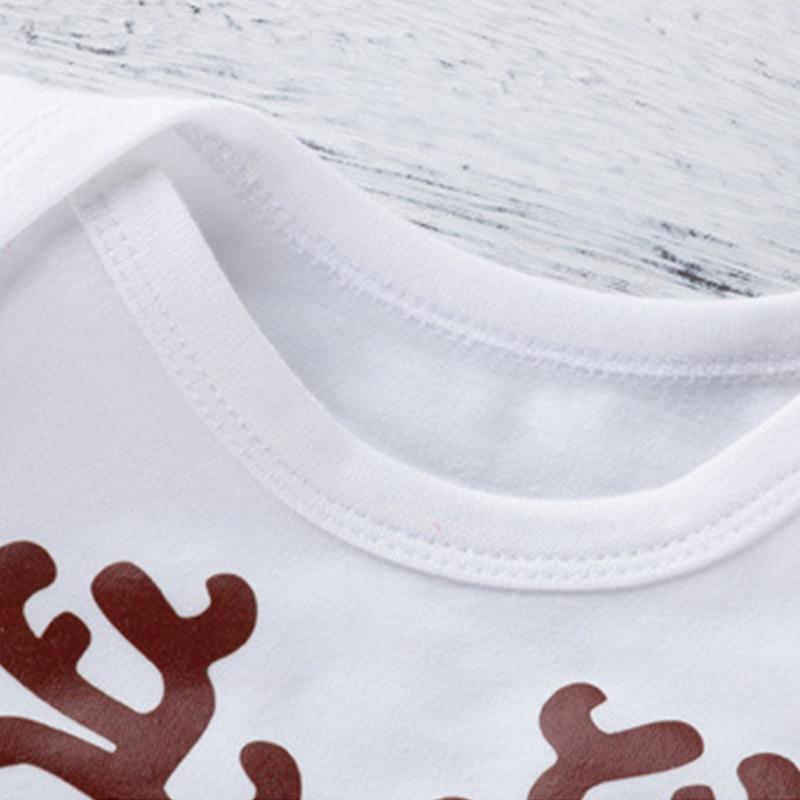 3PCS Clothes Set Romper Dress Cottons Cartoon Deer Excellent Look Bowknot Shoes Outfit