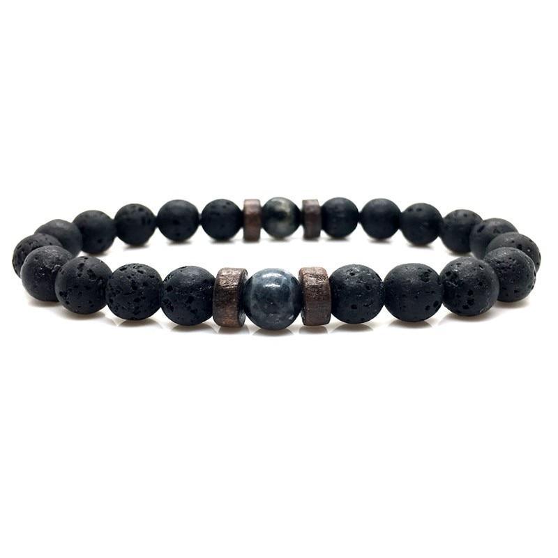 Lava Stone Men Wrist Bracelet Natural Moonstone Bead Tibetan Chakra Diffuser Bracelets For Men Jewelry Cool Gifts