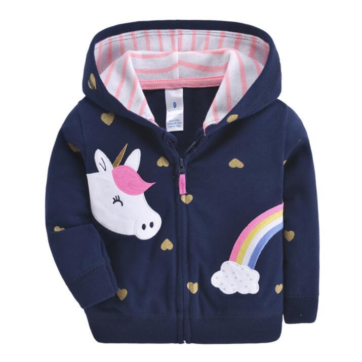 Luxury Printed New Trend Newborn Baby Hooded Cotton Sweater For Baby Girl/boys In Elegant Modern Luxury Style With Unicorn
