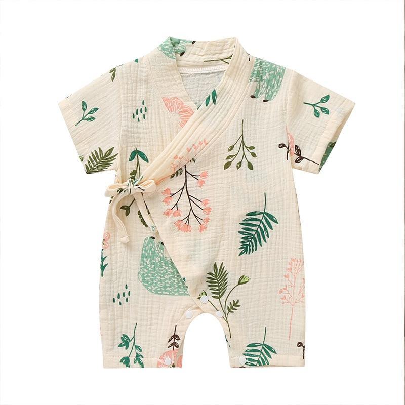 Summer Baby Girl/Boys Clothing Short-sleeved Rompers Jumpsuit Floral Print Cute Soft Newborn Infant Baby Playwear For Girls and Boys Kids
