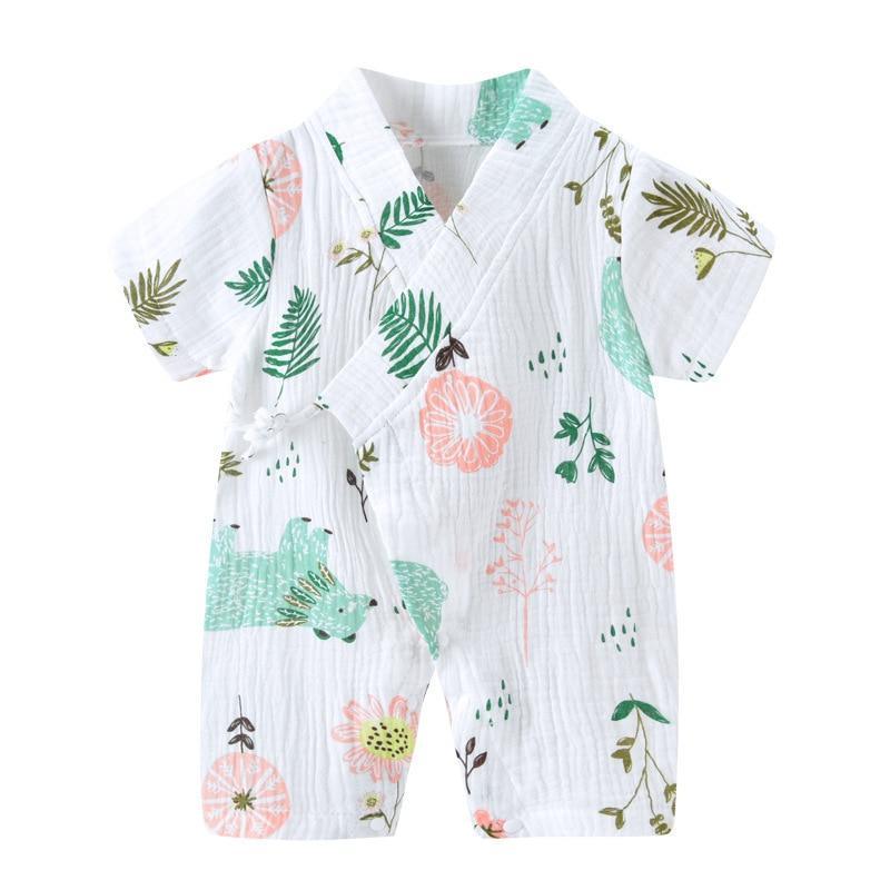 Summer Baby Girl/Boys Clothing Short-sleeved Rompers Jumpsuit Floral Print Cute Soft Newborn Infant Baby Playwear For Girls and Boys Kids