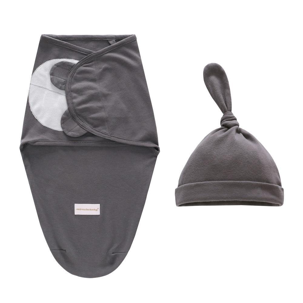 Baby Swaddle Blanket With Cap For Newborn Wrap Cotton Swaddling Bag Baby Envelope Sleep sack Blanket .