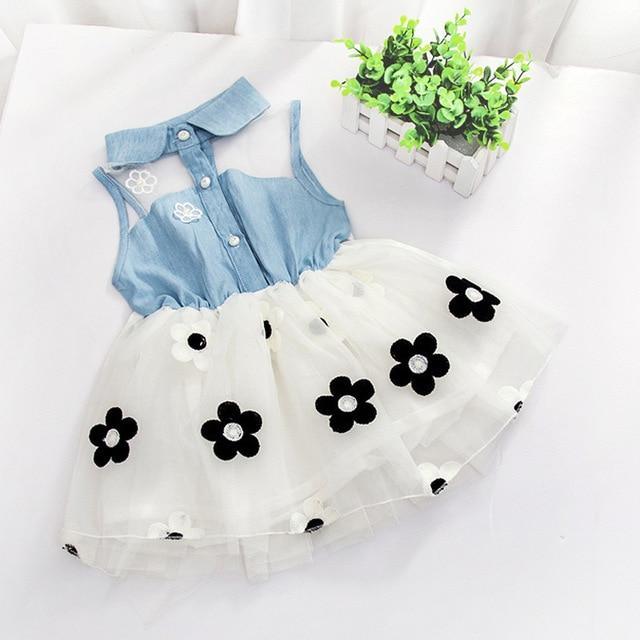 Children's Wear Dress Girls Dresses For Party and Wedding with 100% Cotton Striped Lapel Fly Sleeves