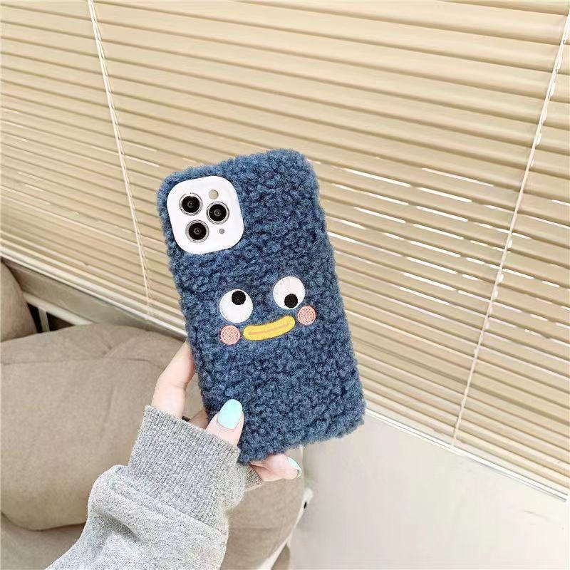 Cute Brown Bear Plush Phone Case For Iphone 14 11 12 13 Pro Max 7 8 X XS Max XR SE2 Autumn And Winter Shockproof Full Case Cover Cute Bear Animal Winter Warm Plush Fabric Phone Case