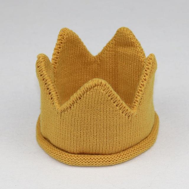 Modern Luxury New Trend Baby Hat Girls and Boys Crown Knitted Cap Toddler Empty Top Hats Newborn Design Woolen Yarn Bonnet For Kids