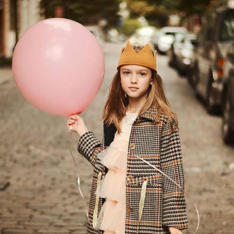 Modern Luxury New Trend Baby Hat Girls and Boys Crown Knitted Cap Toddler Empty Top Hats Newborn Design Woolen Yarn Bonnet For Kids