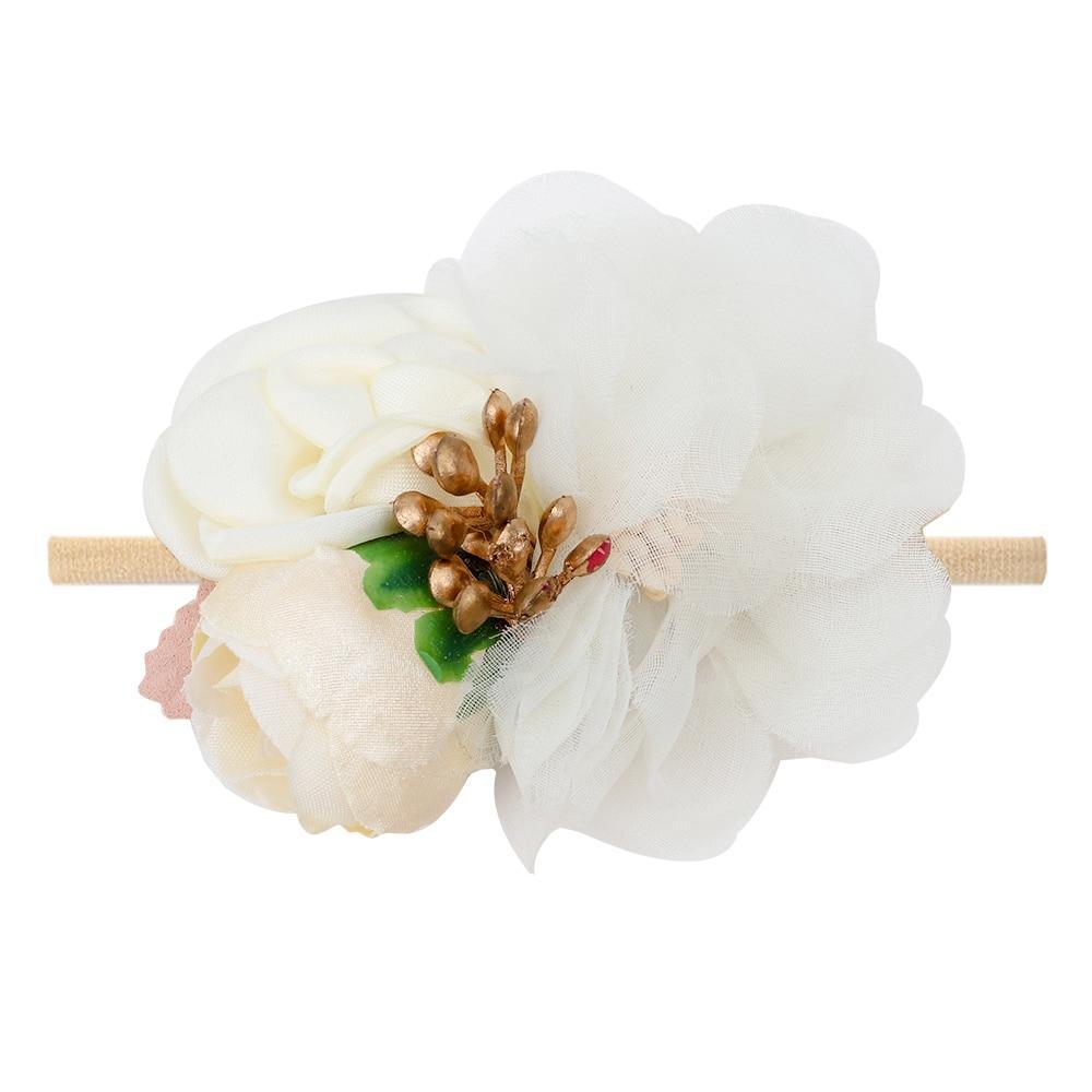 Handmade Luxury Pearl Baby Headbands Bundle Nylon Elastic Newborn Hair Accessories for Girls Kids