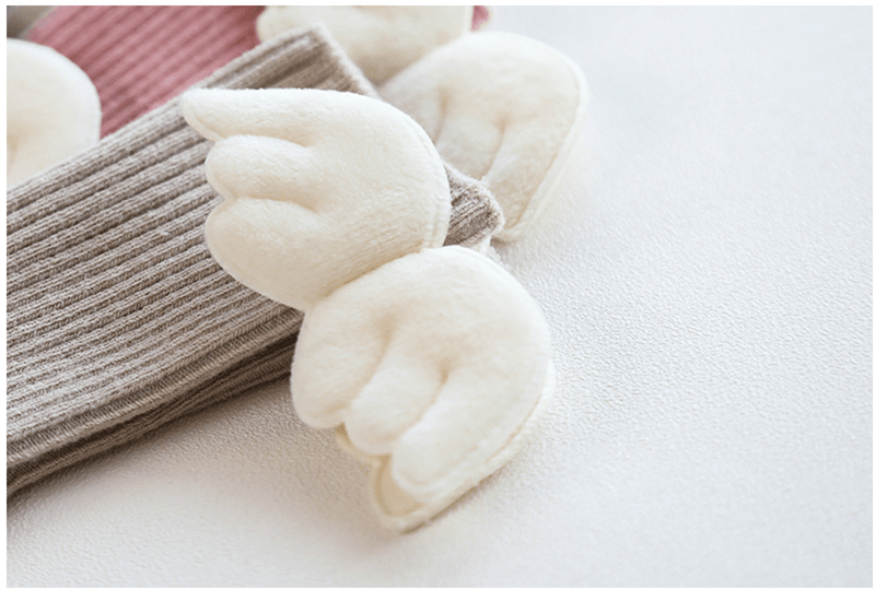 Luxury Modern Socks Baby Girls Knee High Socks With Angel wing Summer Autumn Cotton Socks Solid Candy Color Toddler For Kids